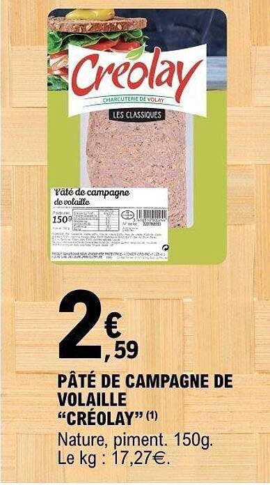 PÂTÉ DE CAMPAGNE DE VOLAILLE “CRÉOLAY” (1)