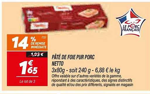PÂTÉ DE FOIE PUR PORC NETTO