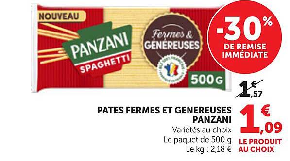 PATES FERMES ET GENEREUSES PANZANI