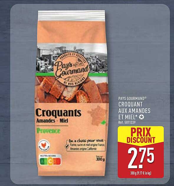 PAYS GOURMAND® CROQUANT AUX AMANDES ET MIEL*