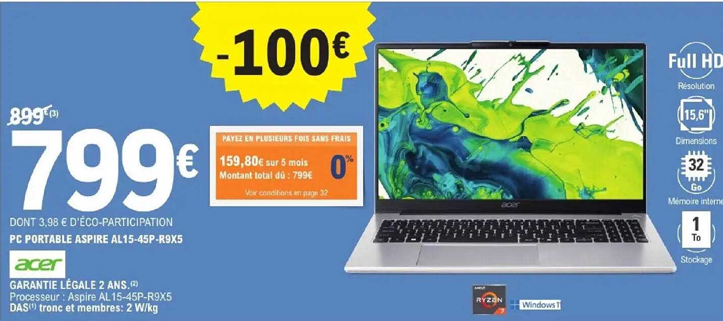 PC PORTABLE ASPIRE AL15-45P-R9X5