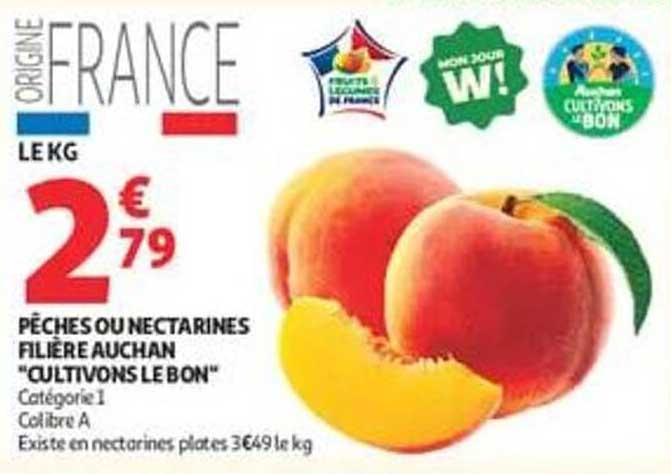 PÊCHES OU NECTARINES FILIÈRE AUCHAN "CULTIVONS LE BON"