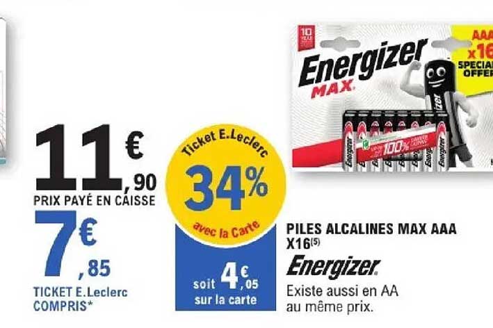 PILES ALCALINES MAX AAA X16 Energizer