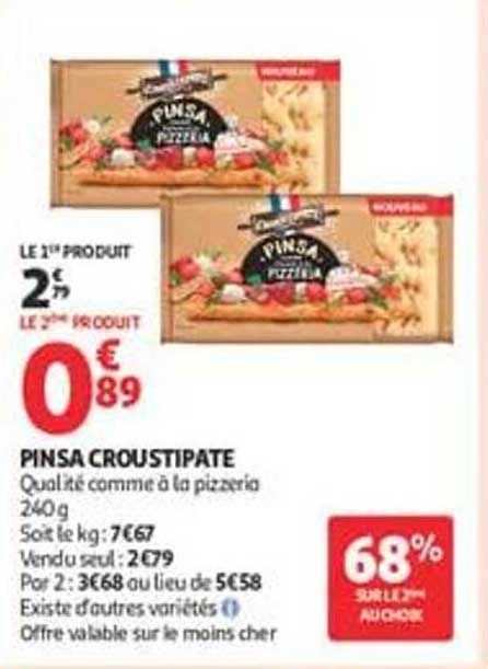 PINSA CROUSTIPATE Qualité comme à la pizzeria 240g