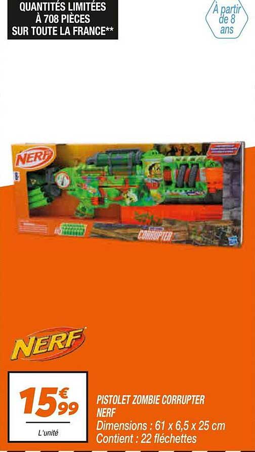 PISTOLET ZOMBIE CORRUPTER NERF