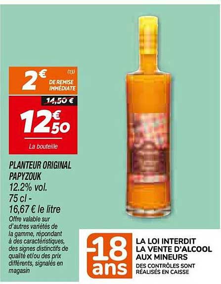 PLANTEUR ORIGINAL PAPYZOUK 12,2% vol. 75 cl