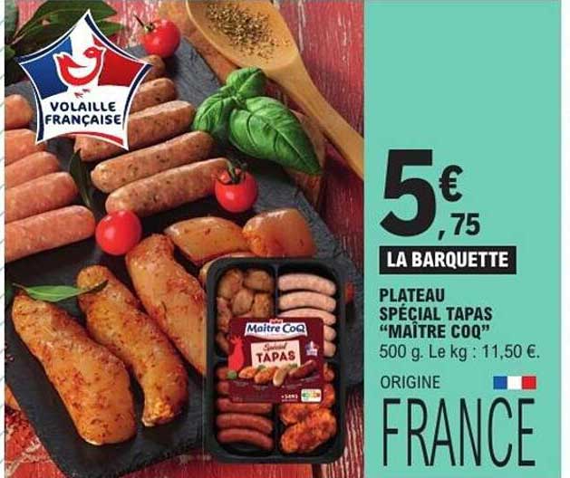 PLATEAU SPÉCIAL TAPAS “MAÎTRE COQ”