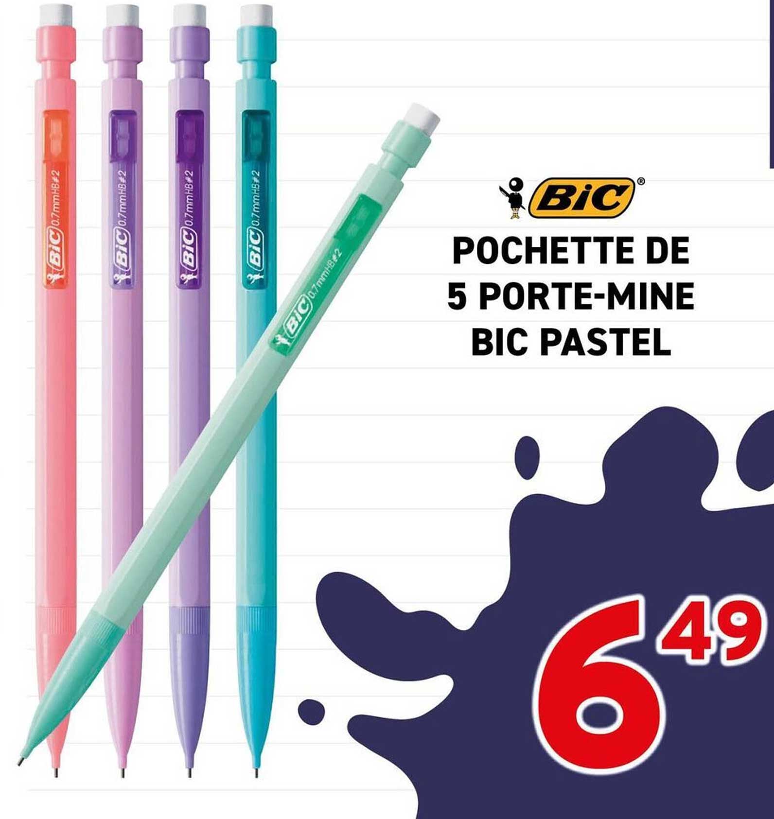 POCHETTE DE 5 PORTE-MINE BIC PASTEL