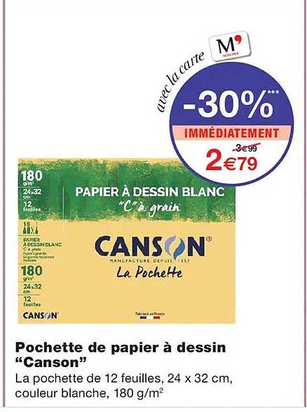 Pochette de papier à dessin “Canson”