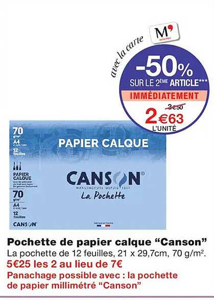Pochette de papier calque “Canson”
