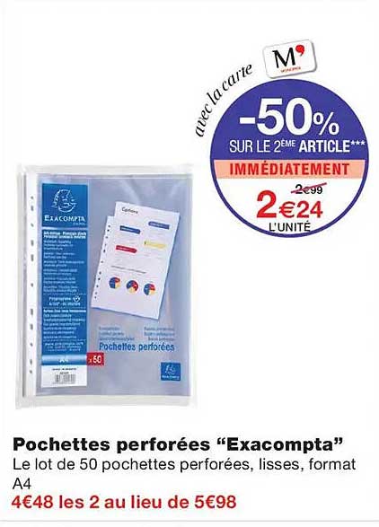 Pochettes perforées “Exacompta”