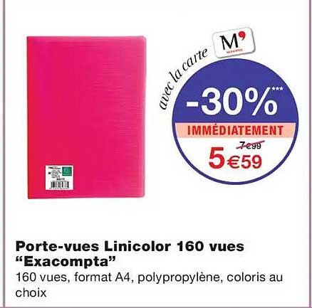 Porte-vues Linicolor 160 vues “Exacompta”