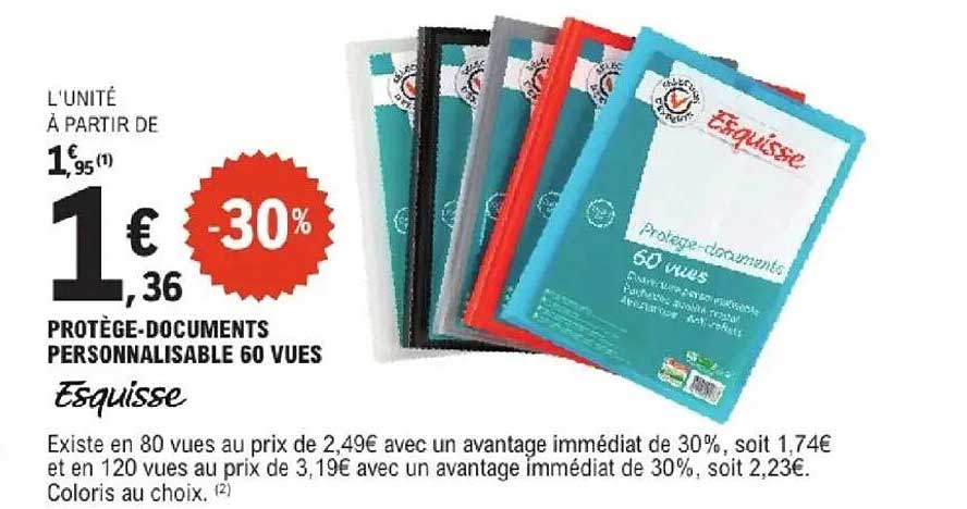 PROTÈGE-DOCUMENTS PERSONNALISABLE 60 VUES Esquisse