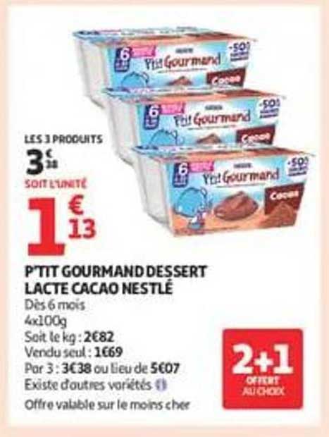 PTIT GOURMAND DESSERT LACTÉ CACAO NESTLÉ