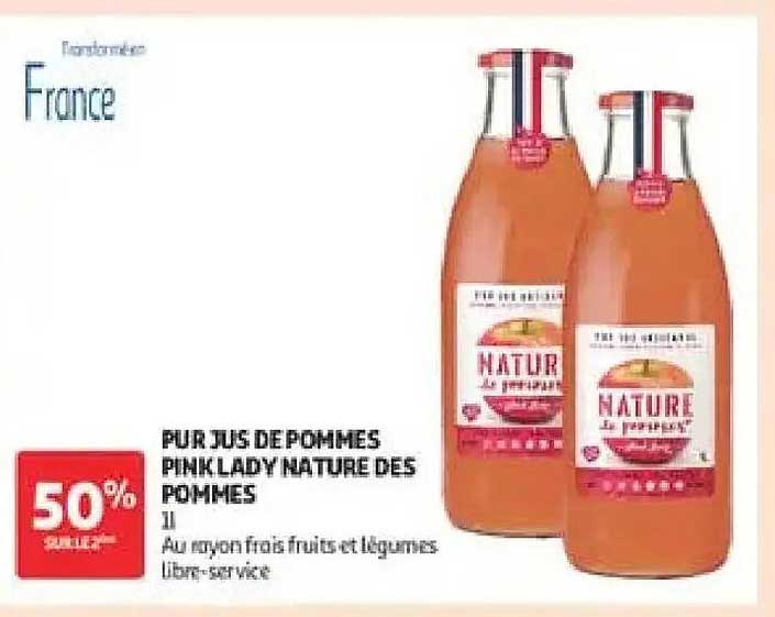 PUR JUS DE POMMES PINK LADY NATURE DES POMMES 1L