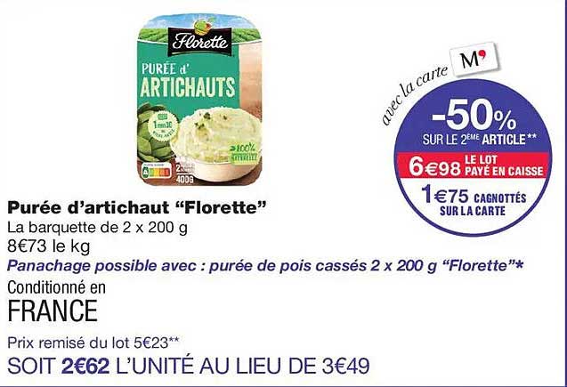 Purée d’artichaut “Florette”