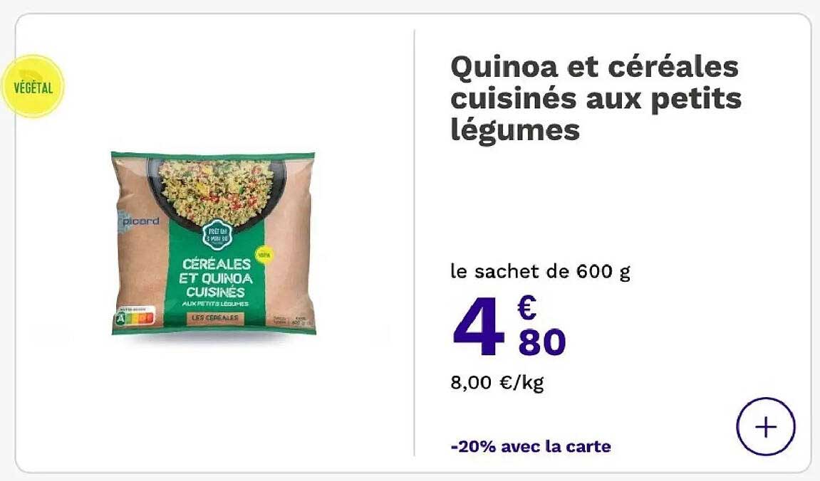 Quinoa et céréales cuisinés aux petits légumes