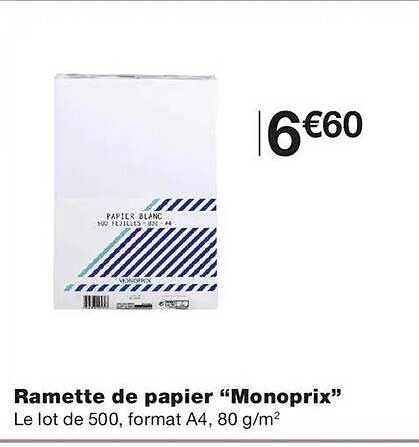 Ramette de papier “Monoprix”