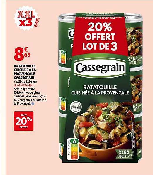 RATATOUILLE CUISINÉE À LA PROVENÇALE CASSEGRAIN