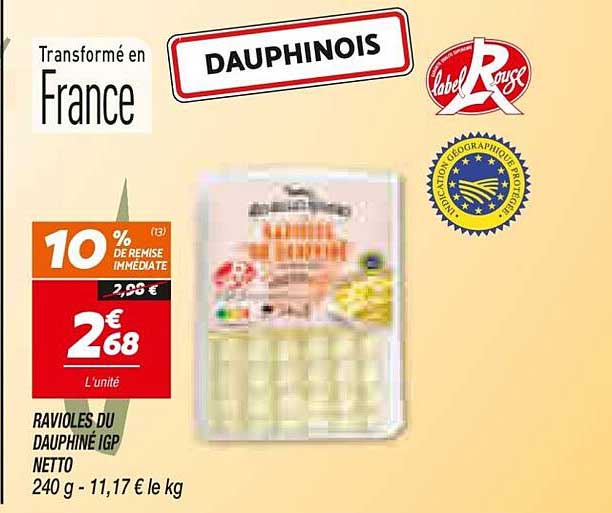 RAVIOLES DU DAUPHINÉ IGP NETTO