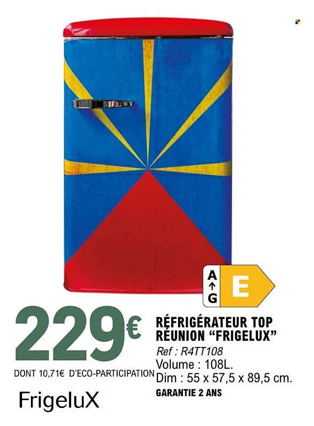 RÉFRIGÉRATEUR TOP RÉUNION “FRIGELUX”