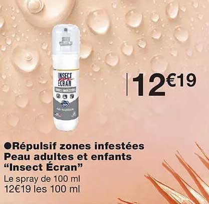 Répulsif zones infestées Peau adultes et enfants “Insect Écran”