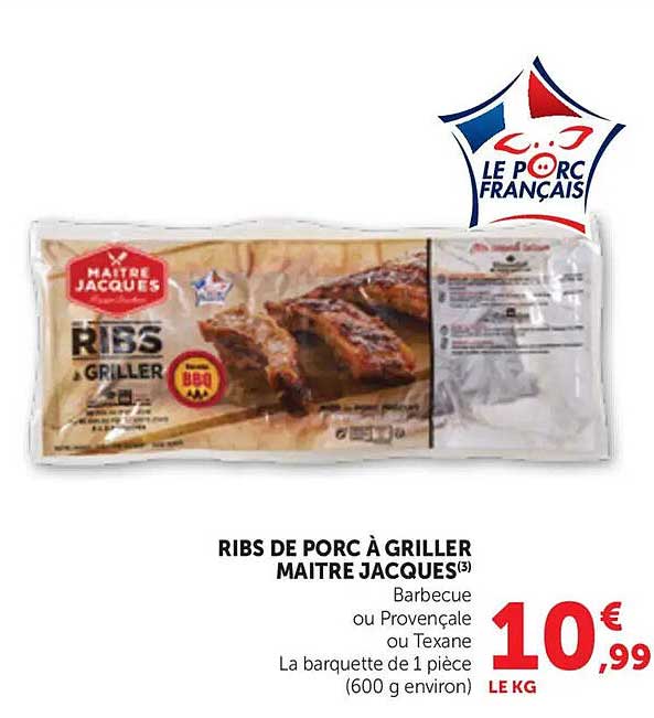 RIBS DE PORC À GRILLER MAITRE JACQUES