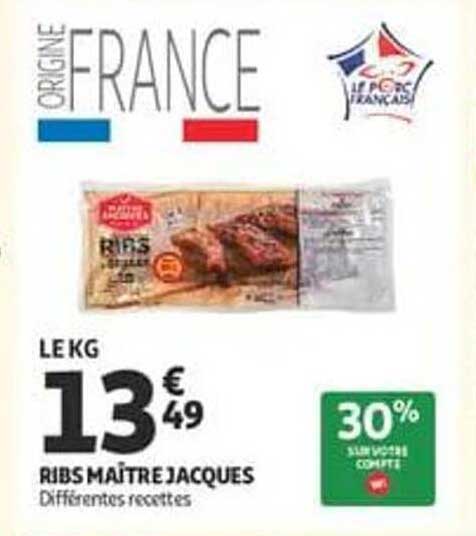RIBS MAITRE JACQUES Différentes recettes