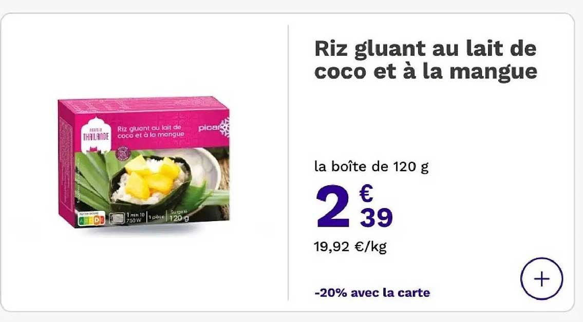 Riz gluant au lait de coco et à la mangue
