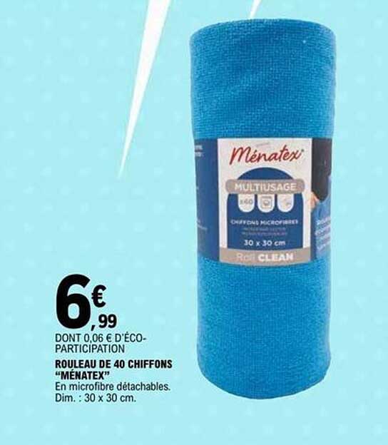 ROULEAU DE 40 CHIFFONS "MÉNATEX"