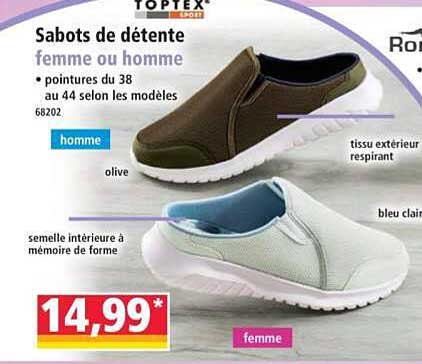 Sabots de détente femme ou homme
