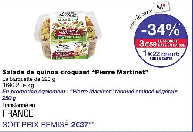 Salade de quinoa croquant “Pierre Martinet”