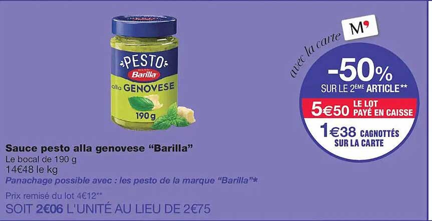 Sauce pesto alla genovese “Barilla”
