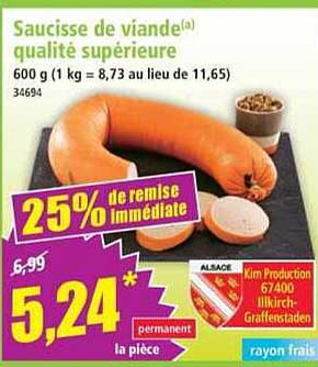 Saucisse de viande(a) qualité supérieure