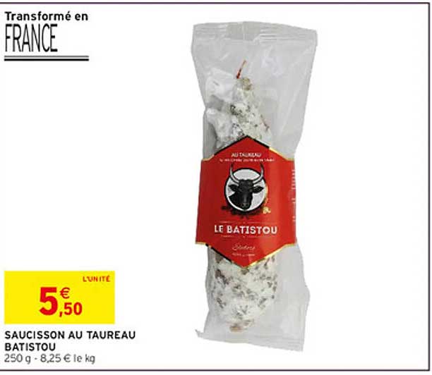 SAUCISSON AU TAUREAU BATISTOU