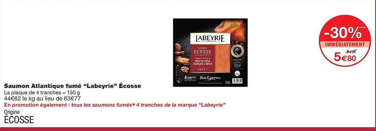 Saumon Atlantique fumé “Labeyrie” Écosse