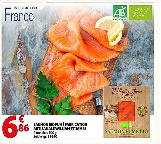 SAUMON BIO FUMÉ FABRICATION ARTISANALE WILLIAM JAMES