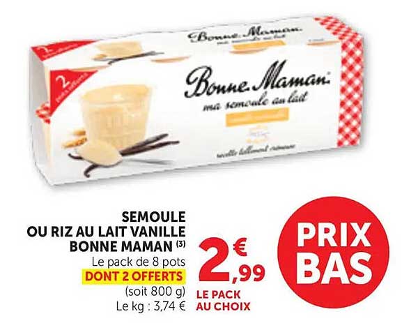 SEMOULE OU RIZ AU LAIT VANILLE BONNE MAMAN (3)