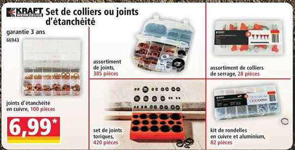 Set de colliers ou joints d'étanchéité