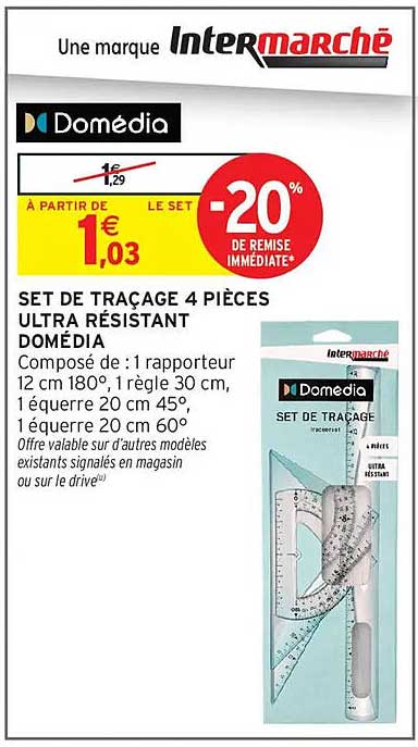 SET DE TRAÇAGE 4 PIÈCES ULTRA RÉSISTANT DOMÉDIA