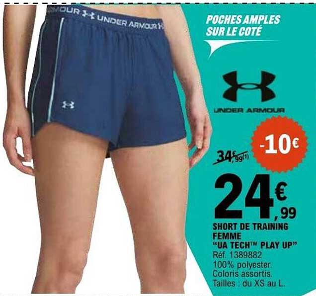 SHORT DE TRAINING FEMME "UA TECH" PLAY UP