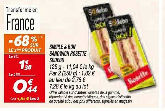 SIMPLE & BON SANDWICH ROSETTE SODEBO