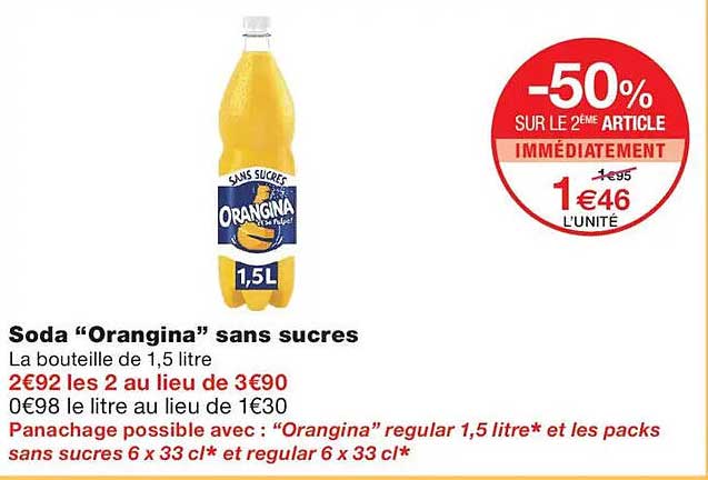 Soda “Orangina” sans sucres