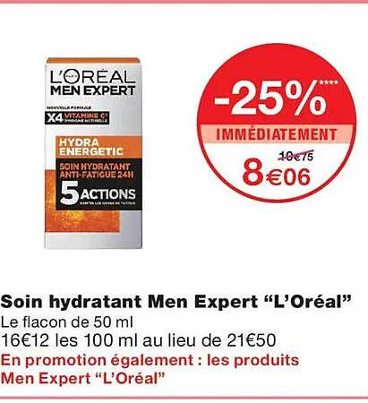 Soin hydratant Men Expert “L’Oréal”