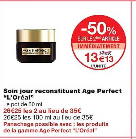 Soin jour reconstituant Age Perfect “L’Oréal”
