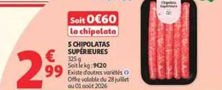 Soit 0€60 la chipolata