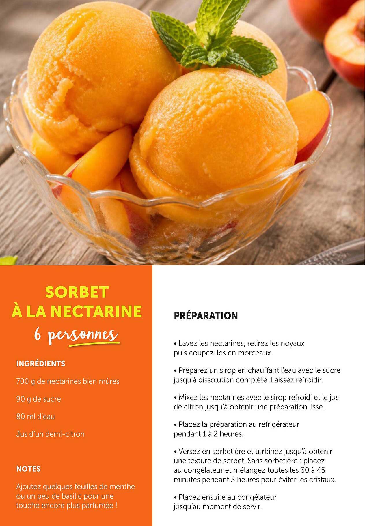 SORBET À LA NECTARINE