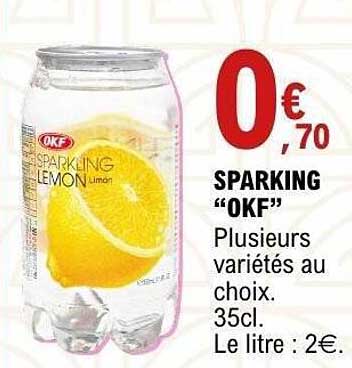 SPARKING “OKF” Plusieurs variétés au choix. 35cl. Le litre : 2€.