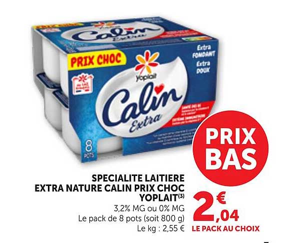 SPECIALITE LAITIERE EXTRA NATURE CALIN PRIX CHOC YOPLAIT(3)