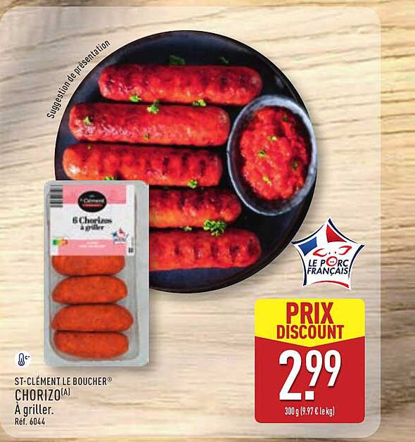 ST-CLÉMENT LE BOUCHER® CHORIZO(A) À griller.